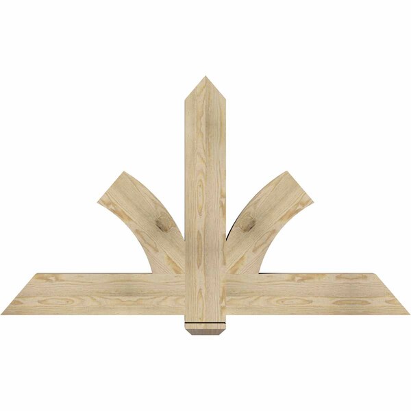 Ekena Millwork Redmond Rough Sawn Timber Gable Bracket, Douglas Fir, 60"W x 35"H x 4"D x 6"F, 14/12 Pitch GBW060X35X0406RED00RDF - main